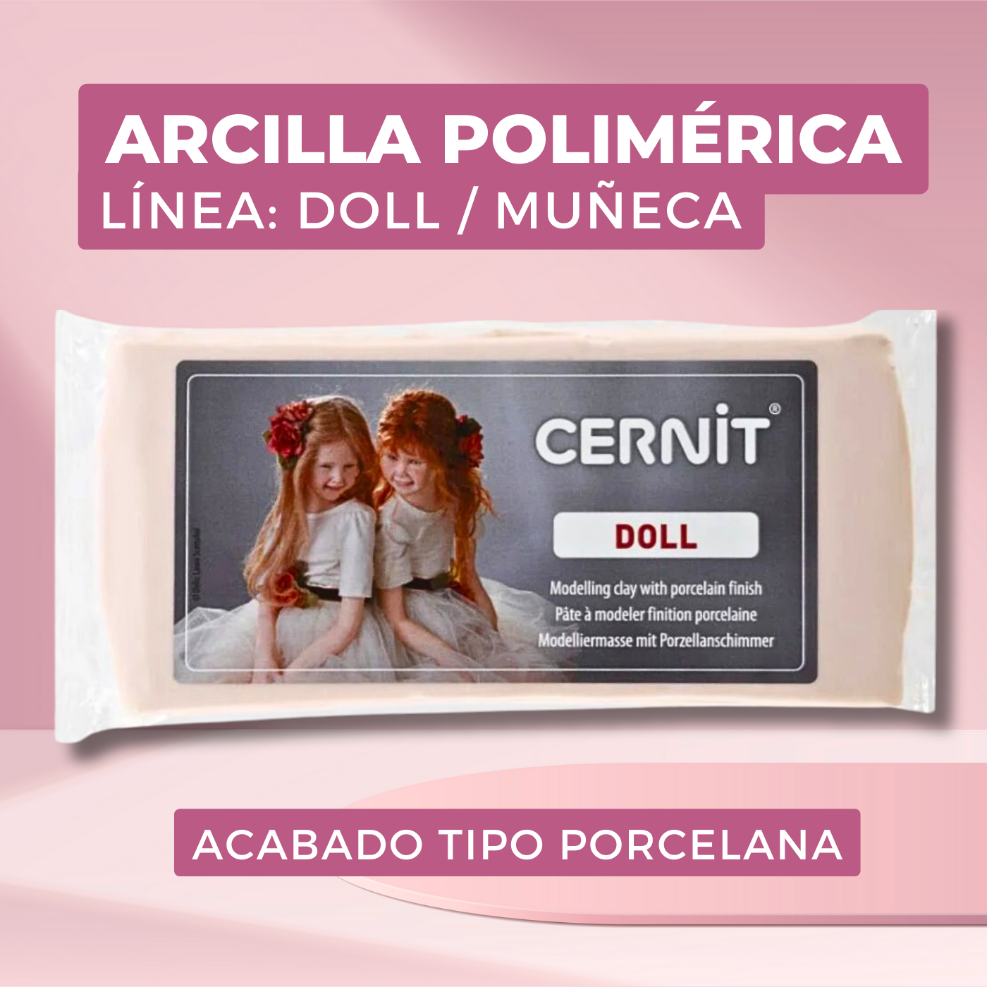 Arcilla Polimérica Doll Translucent – Rose beige 500g